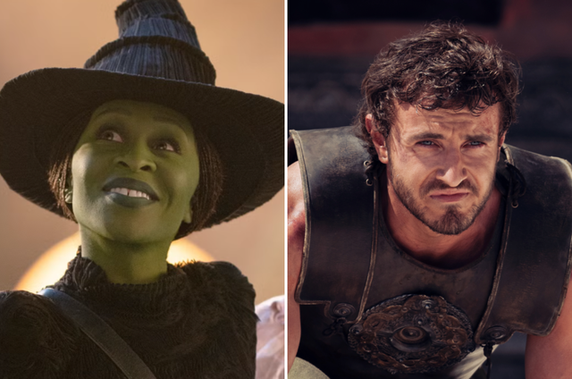 <p>Cynthia Erivo in ‘Wicked’ and Paul Mescal in ‘Gladiator 2’</p>