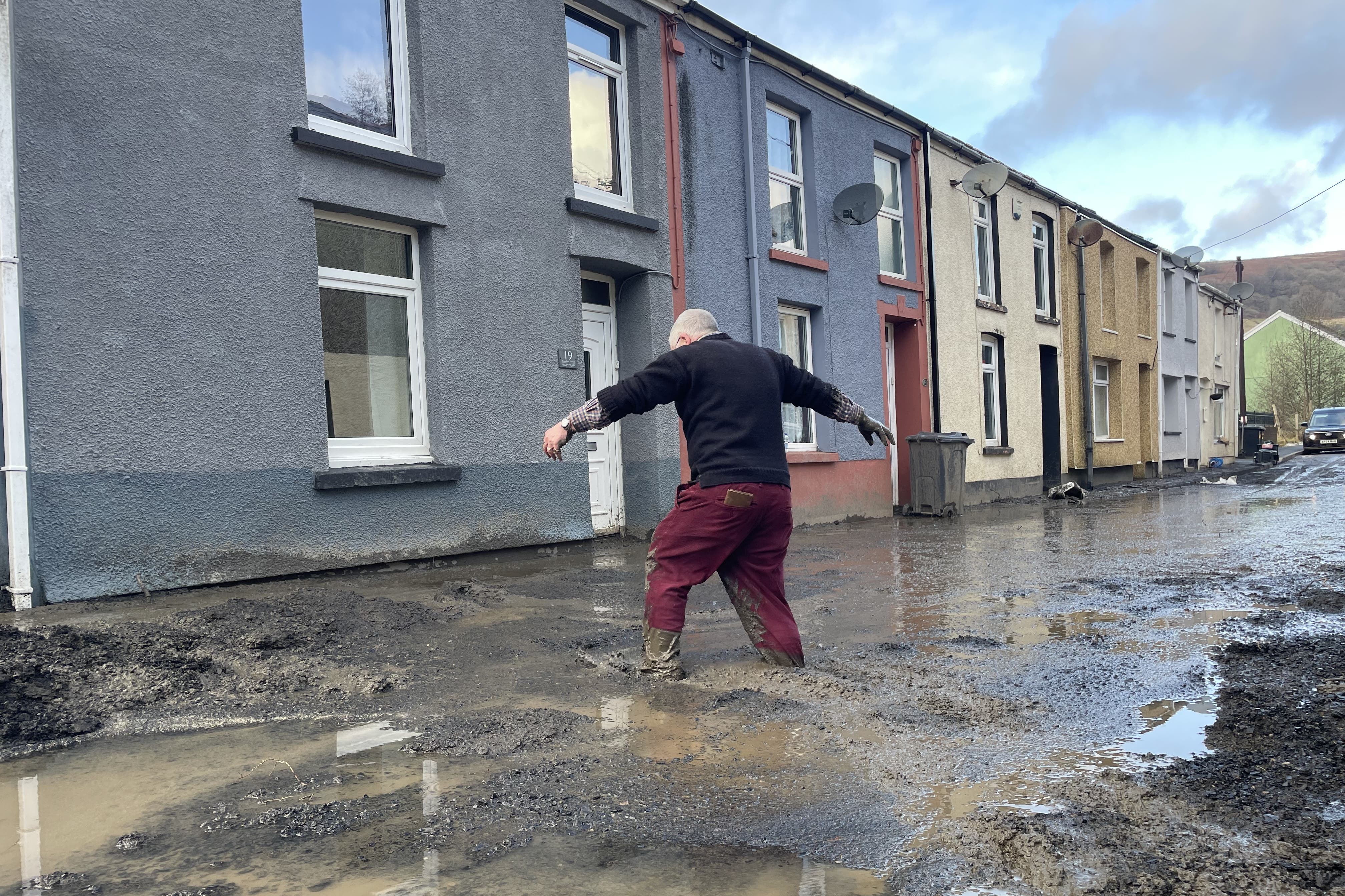 Cwmtillery residents have had to assess the damage to their homes after a coal tip landslip on Sunday evening (George Thompson/PA)