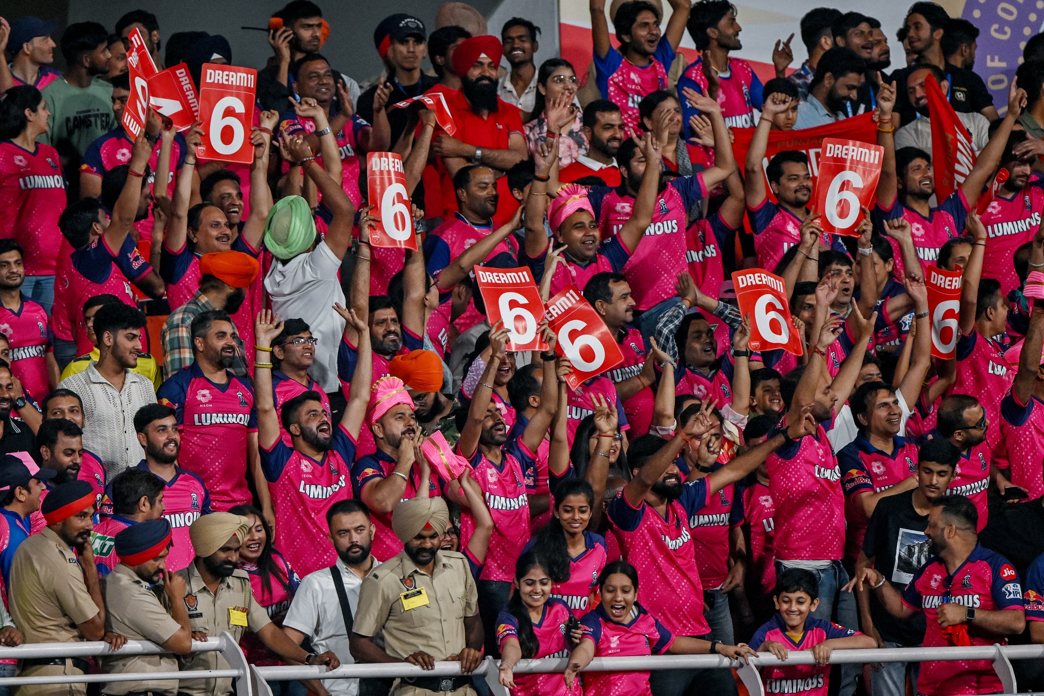 Fans cheer for the Rajasthan Royals in last season’s IPL