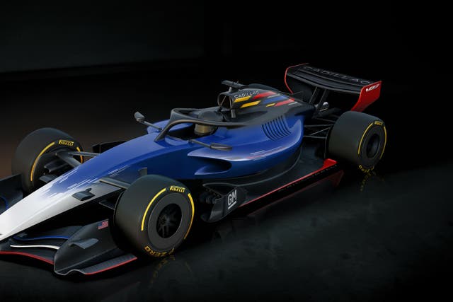 <p>The GM design rendering of the Cadillac F1 team’s conceptual theme pays tribute to the brand’s American heritage.(GM/Cadillac/PA handout)</p>