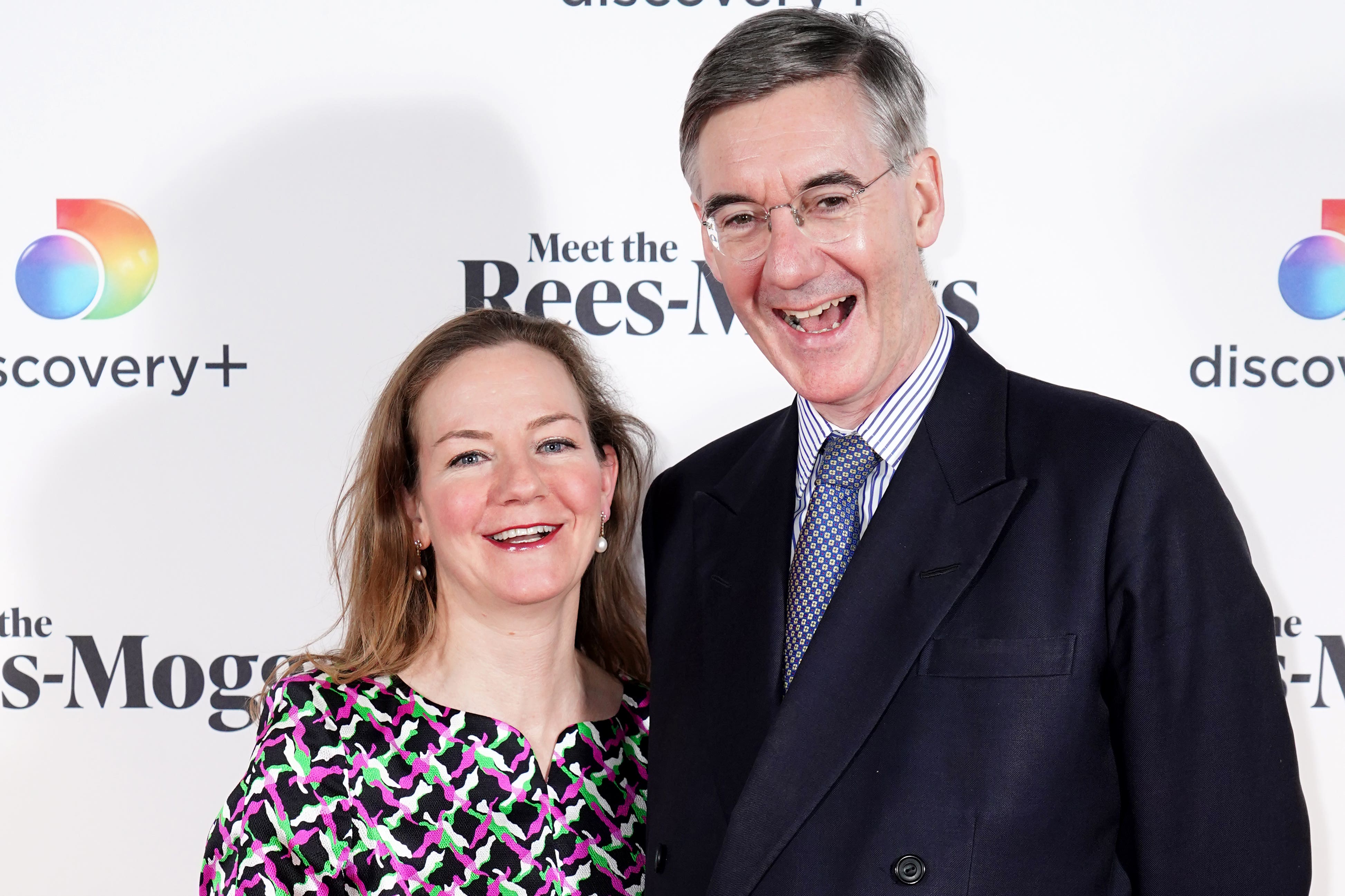 Helena Rees-Mogg and Sir Jacob Rees-Mogg arriving for a screening of new Discovery+ reality series Meet The Rees-Moggs (Ian West/PA)