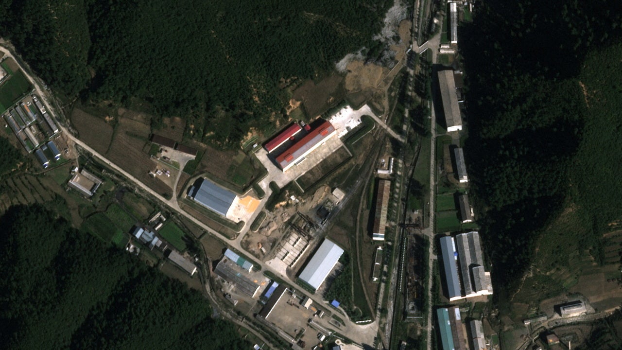 A satellite image shows a suspected missile assembly building under construction near Hamhung