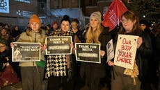 Nikita Hand supporters march through Dublin after Conor McGregor case verdict