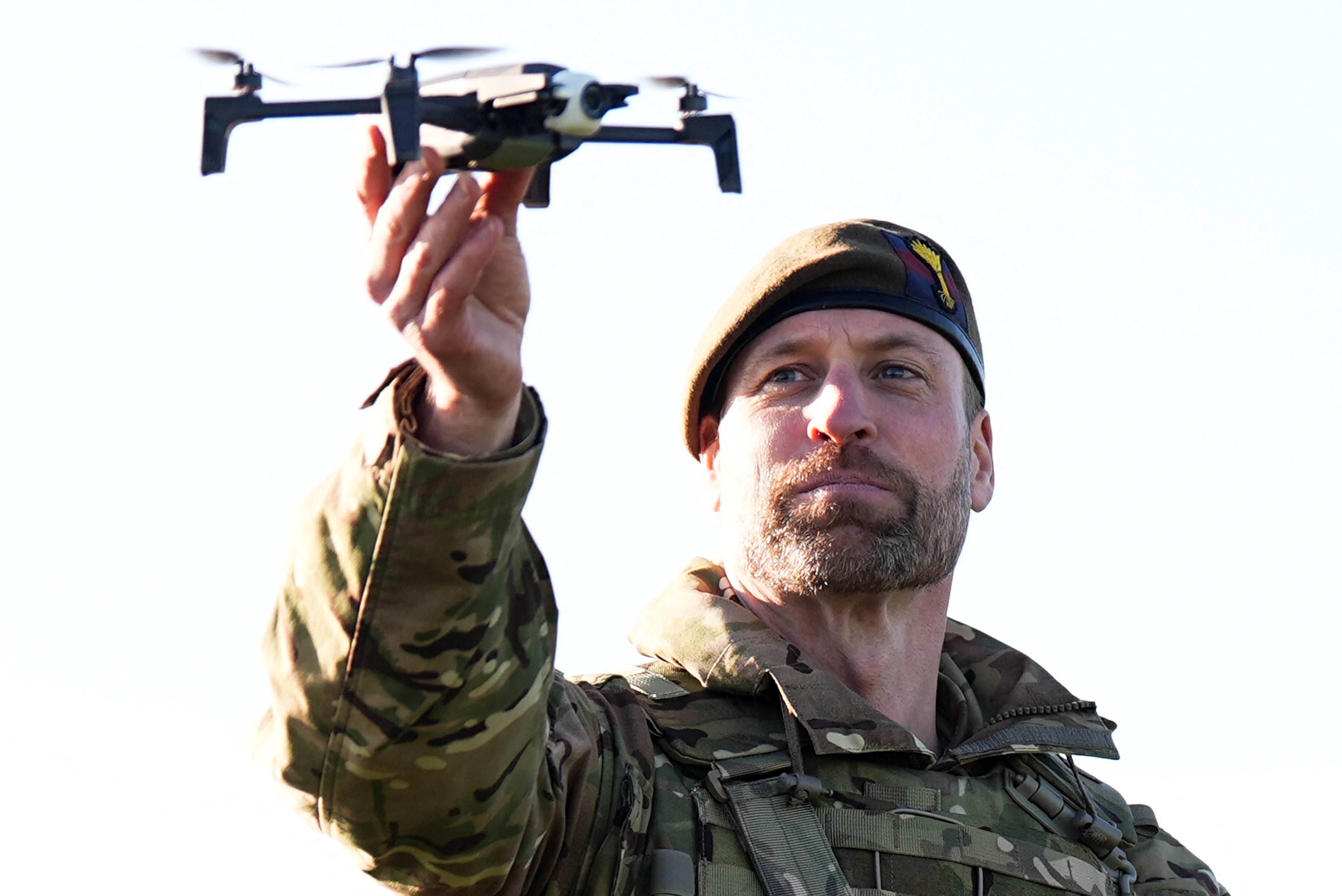 Prince William launching a drone