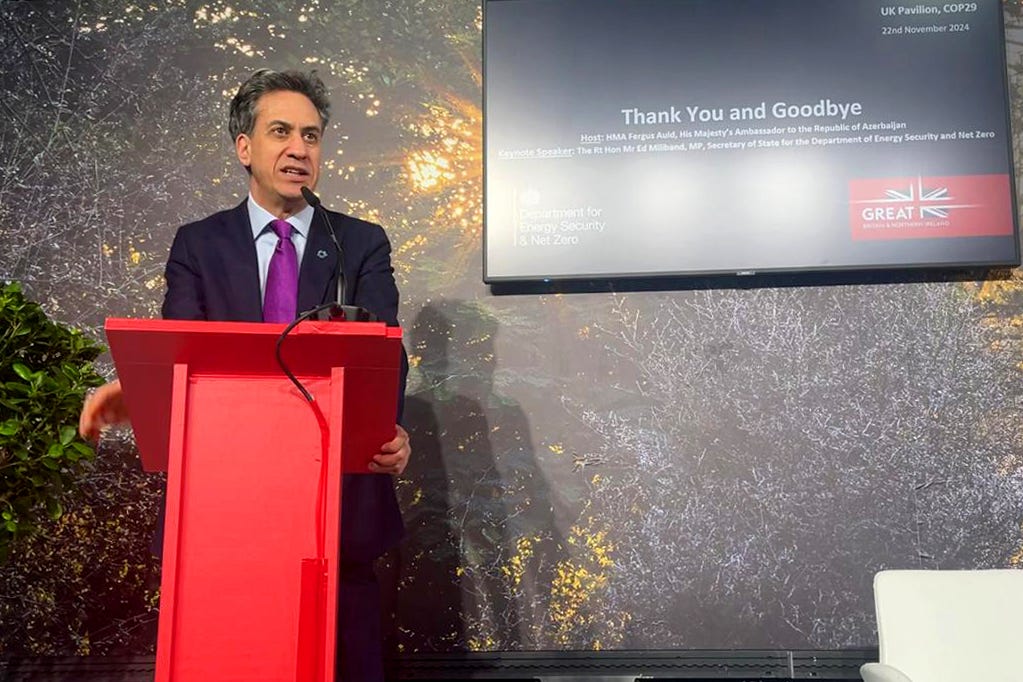 Ed Miliband and Sir Keir Starmer committed to cutting UK greenhouse gas emissions by 81% by 2035 (Rebecca Speare-Cole/PA)