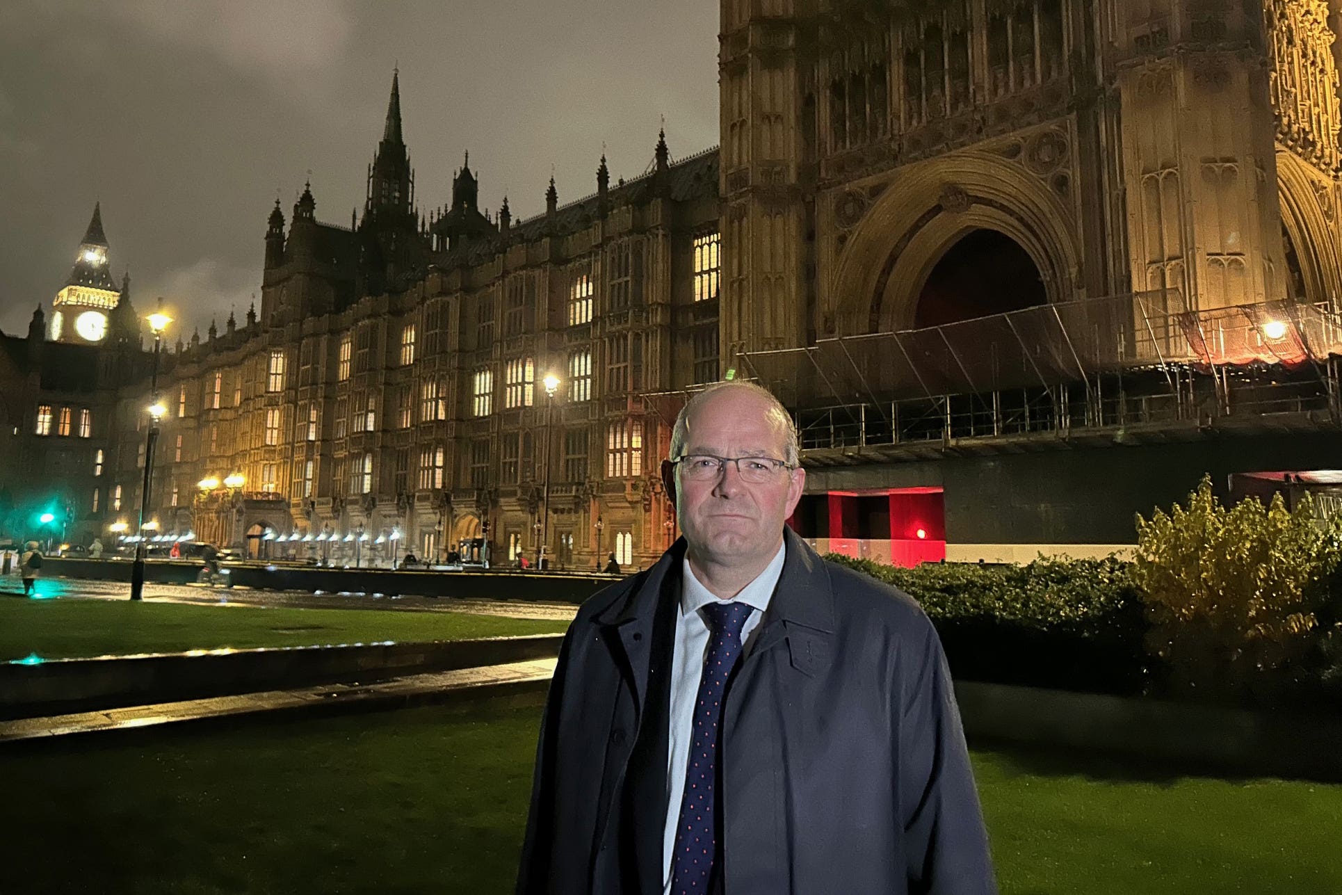 NFU president Tom Bradshaw outside the Houses of Parliament (PA)