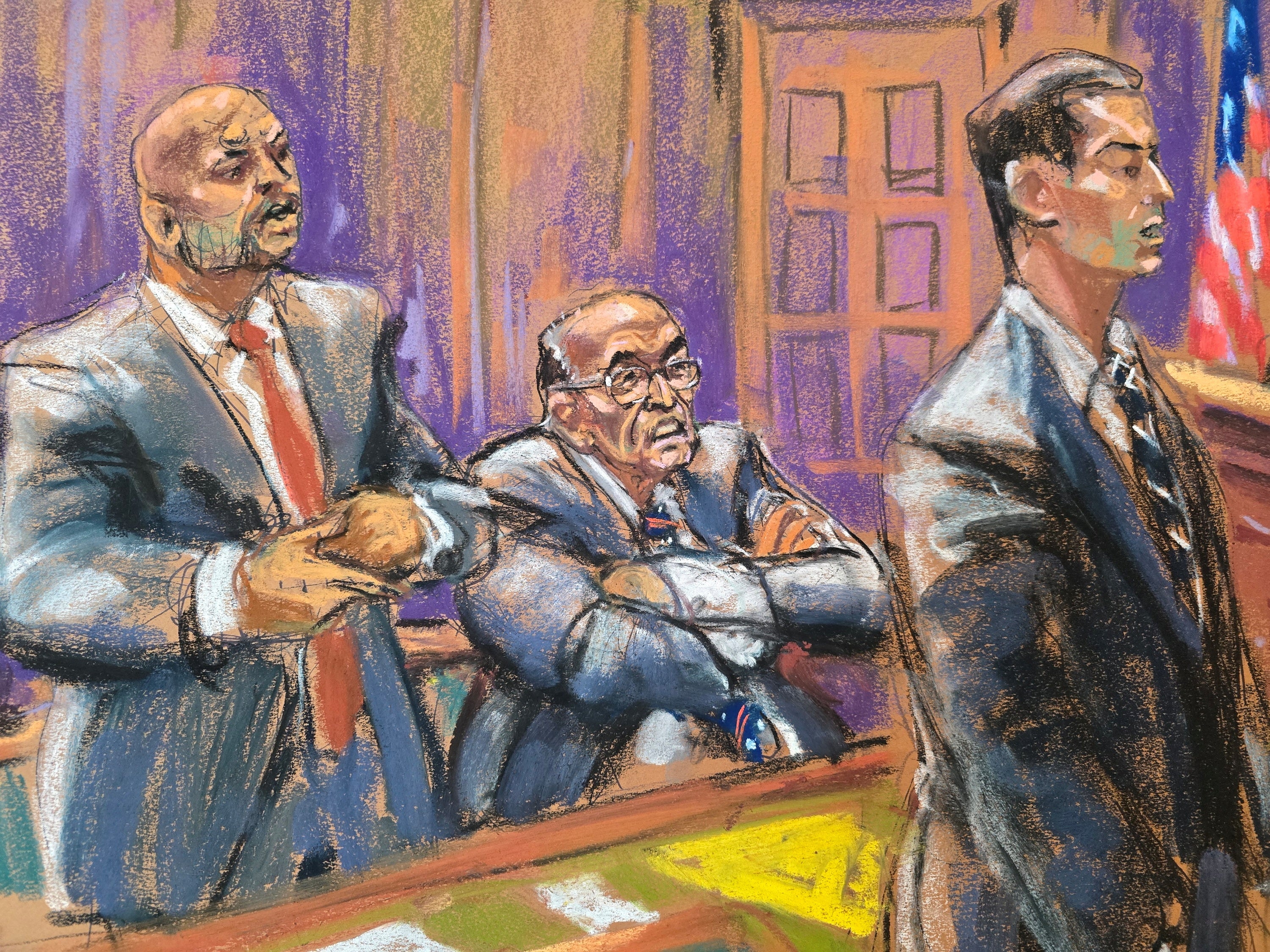 A frustrated Giuliani reacts as a federal judge rejects his attempt to delay an upcoming trial in his property turnover case