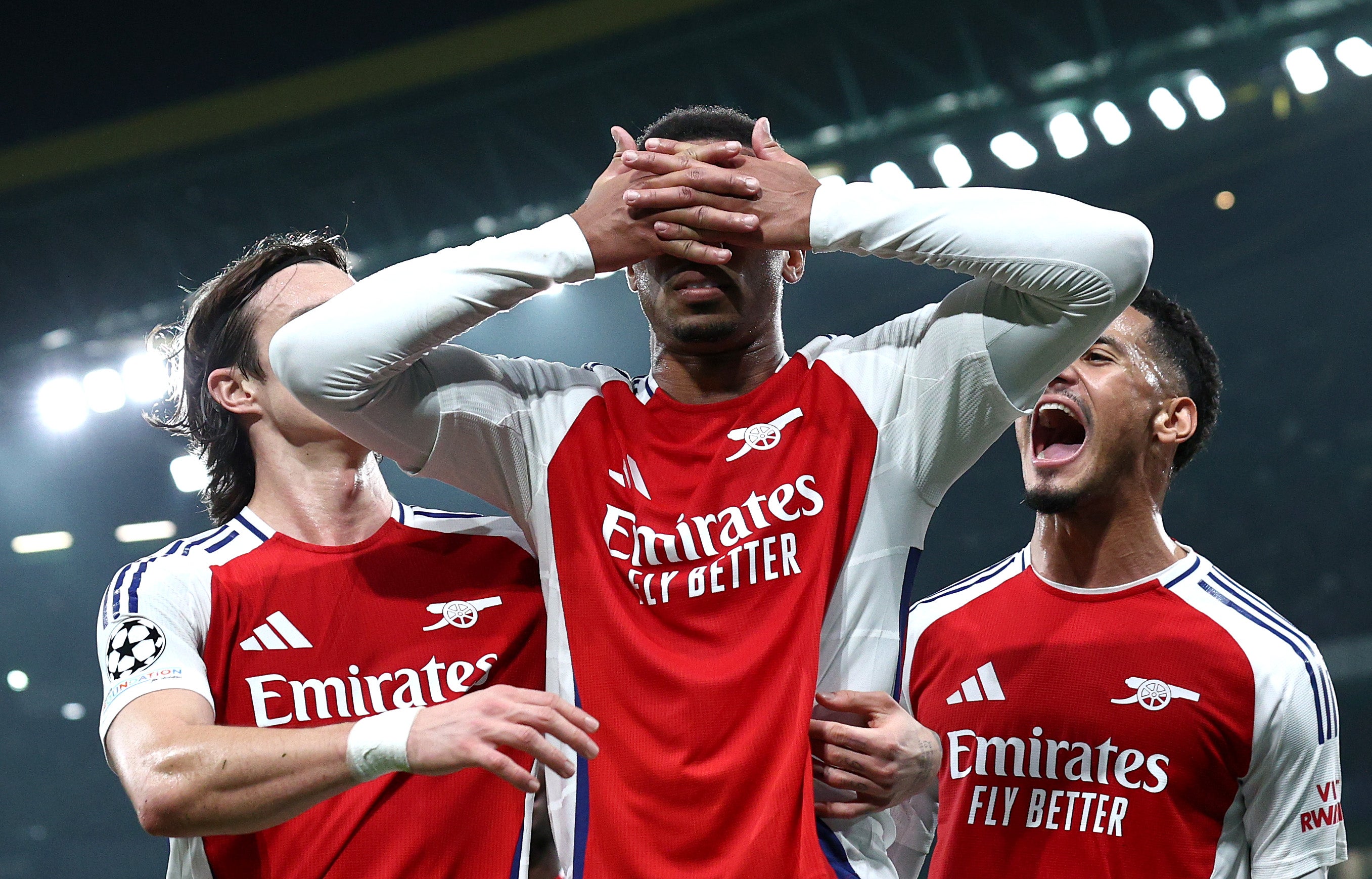 Gabriel drops the Gyokeres celebration after scoring Arsenal’s third