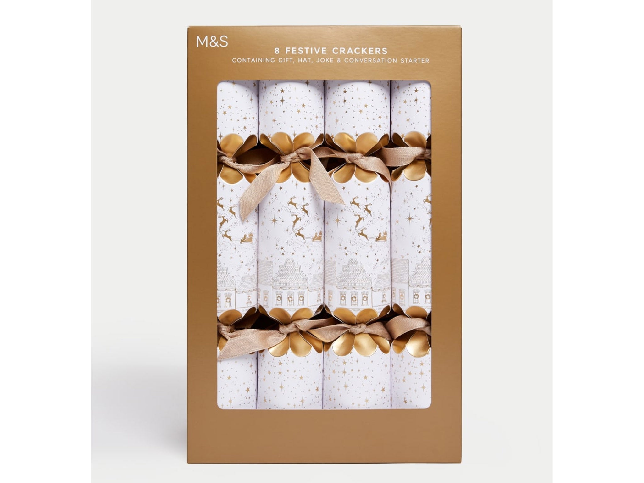 M&S festive crackers white and gold indybest review