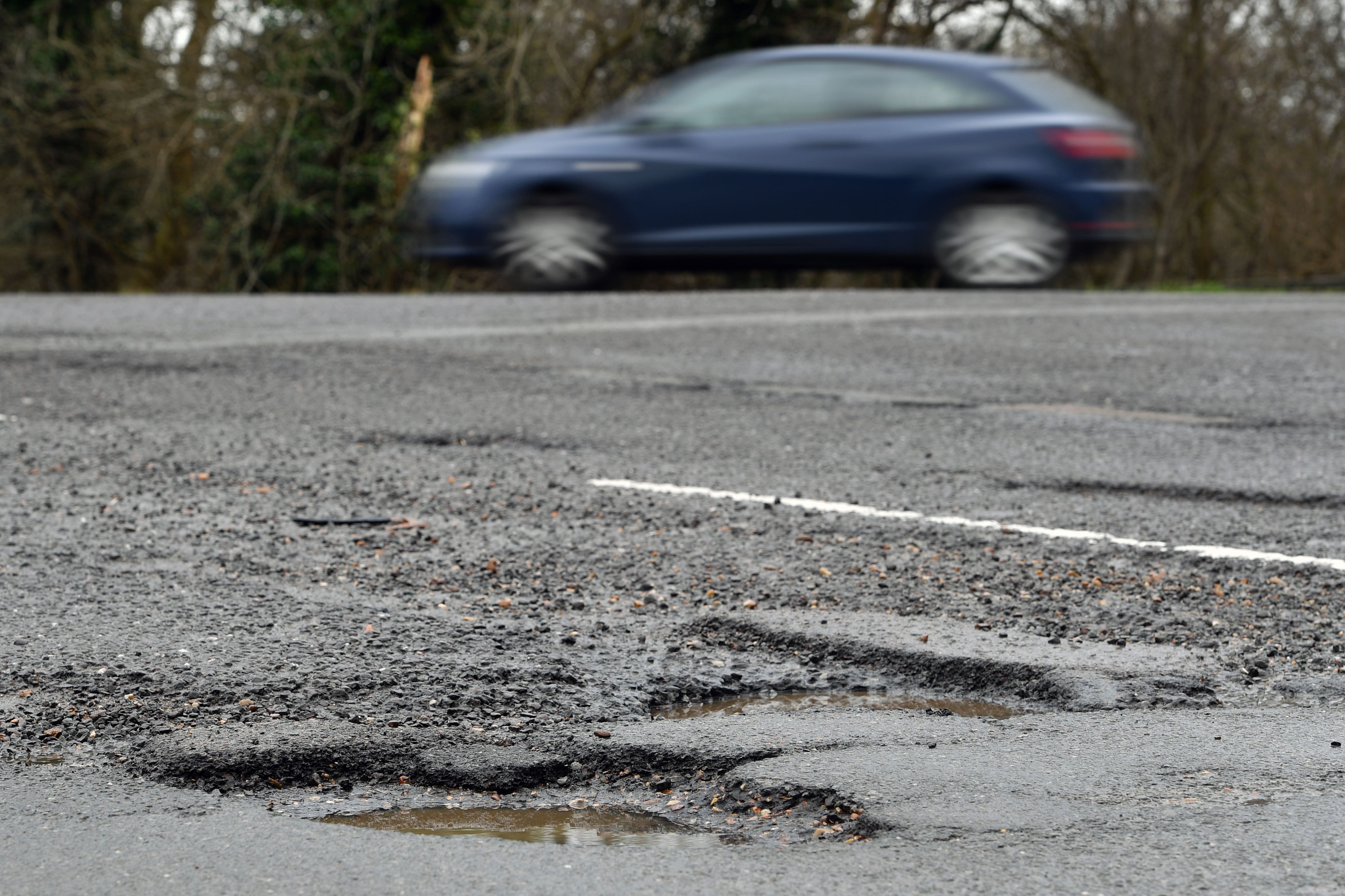 Three councils, which cover East Sussex, Herefordshire and Nottinghamshire, received the lowest score of 5% on road conditions (PA)