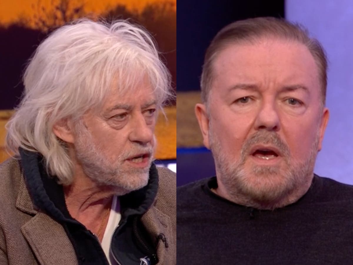 Band Aid star Bob Geldof left unimpressed by Ricky Gervais joke on One