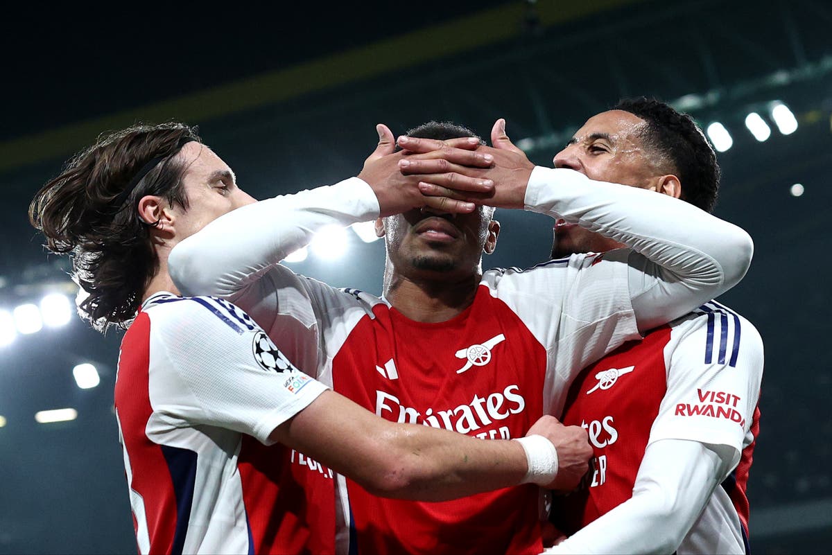 Viktor Gyokeres reacts after Gabriel mocks Sporting striker with Arsenal celebration