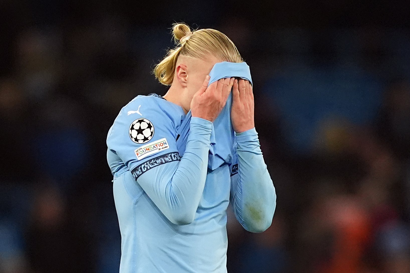 Erling Haaland has been left as Man City’s only recognised striker