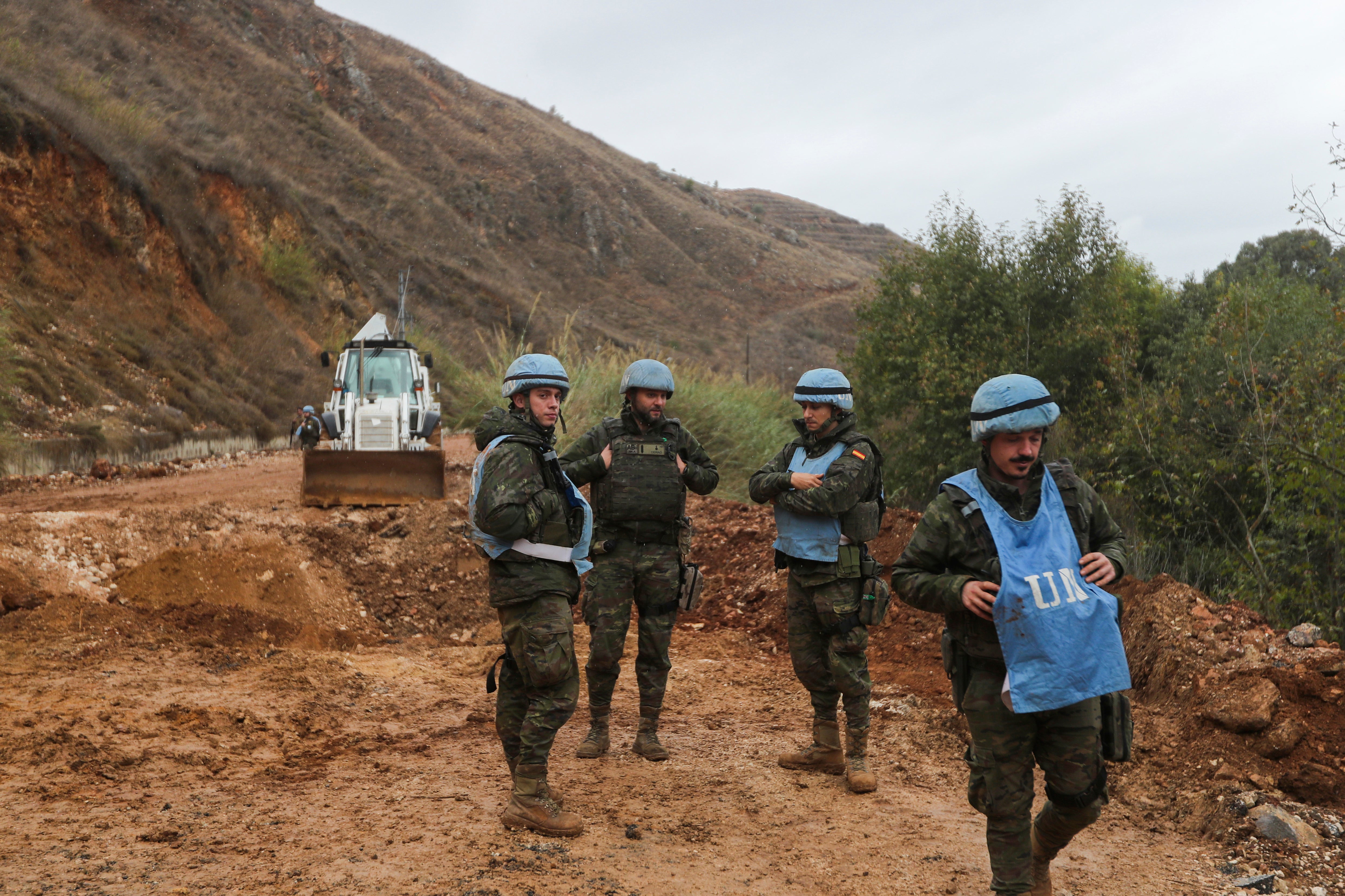 Peacekeepers secure the area in Khardali, southern Lebanon, following a ceasefire between Israel and Hezbollah