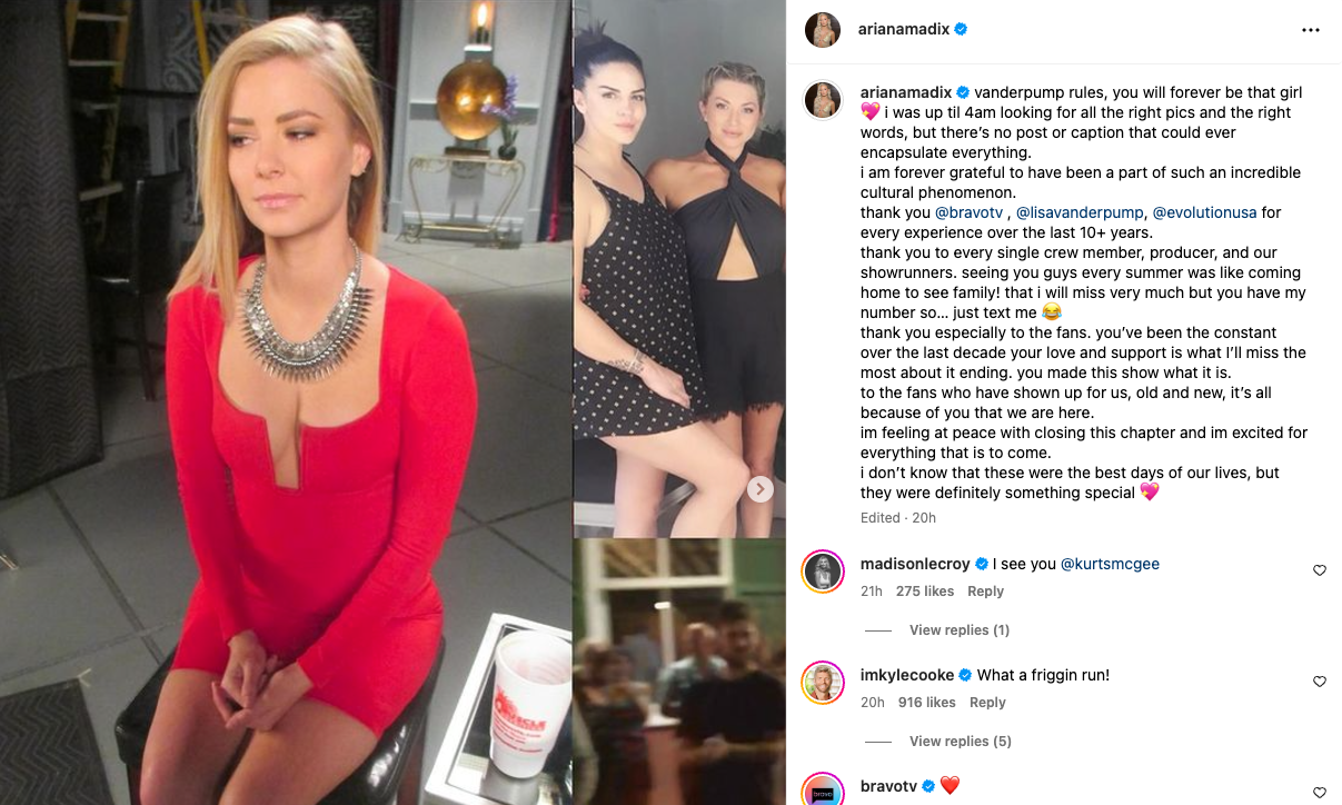 Ariana Madix says ‘Vanderpump Rules’ will ‘forever be that girl’ in emotional tribute