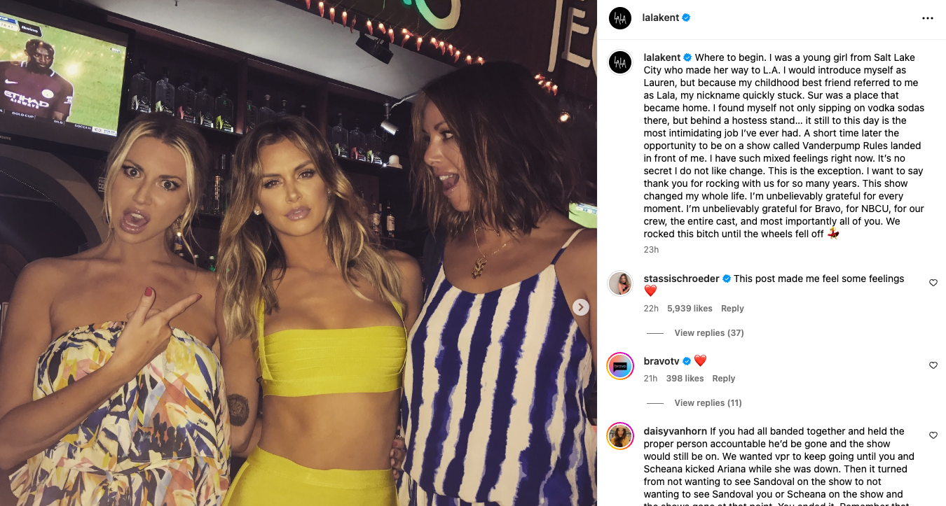 Lala Kent (middle) posts photo with original cast members Stassi Schroeder (left) and Kristen Doute (right)