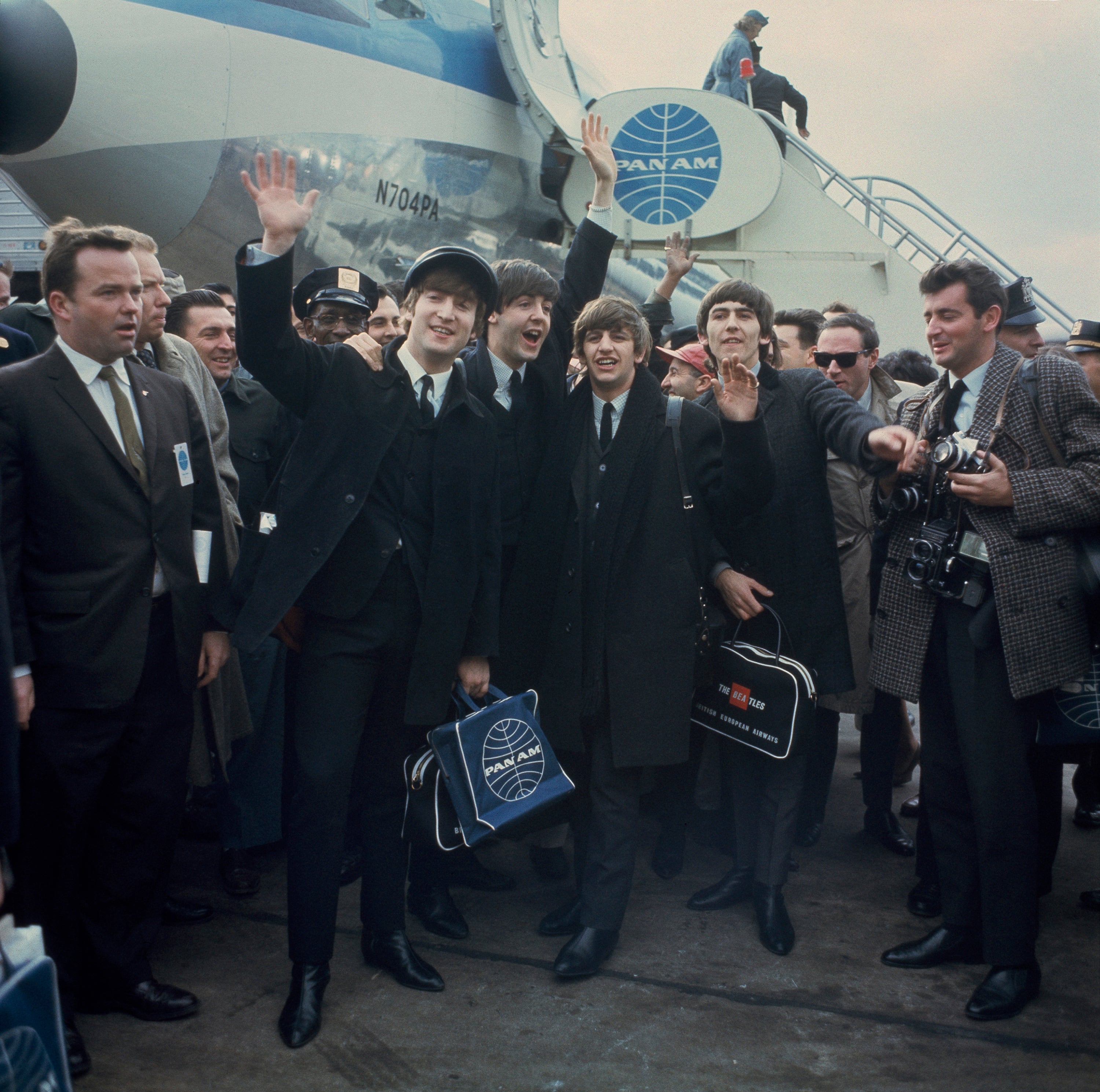 The Beatles arriving at JFK on 7 February 1964