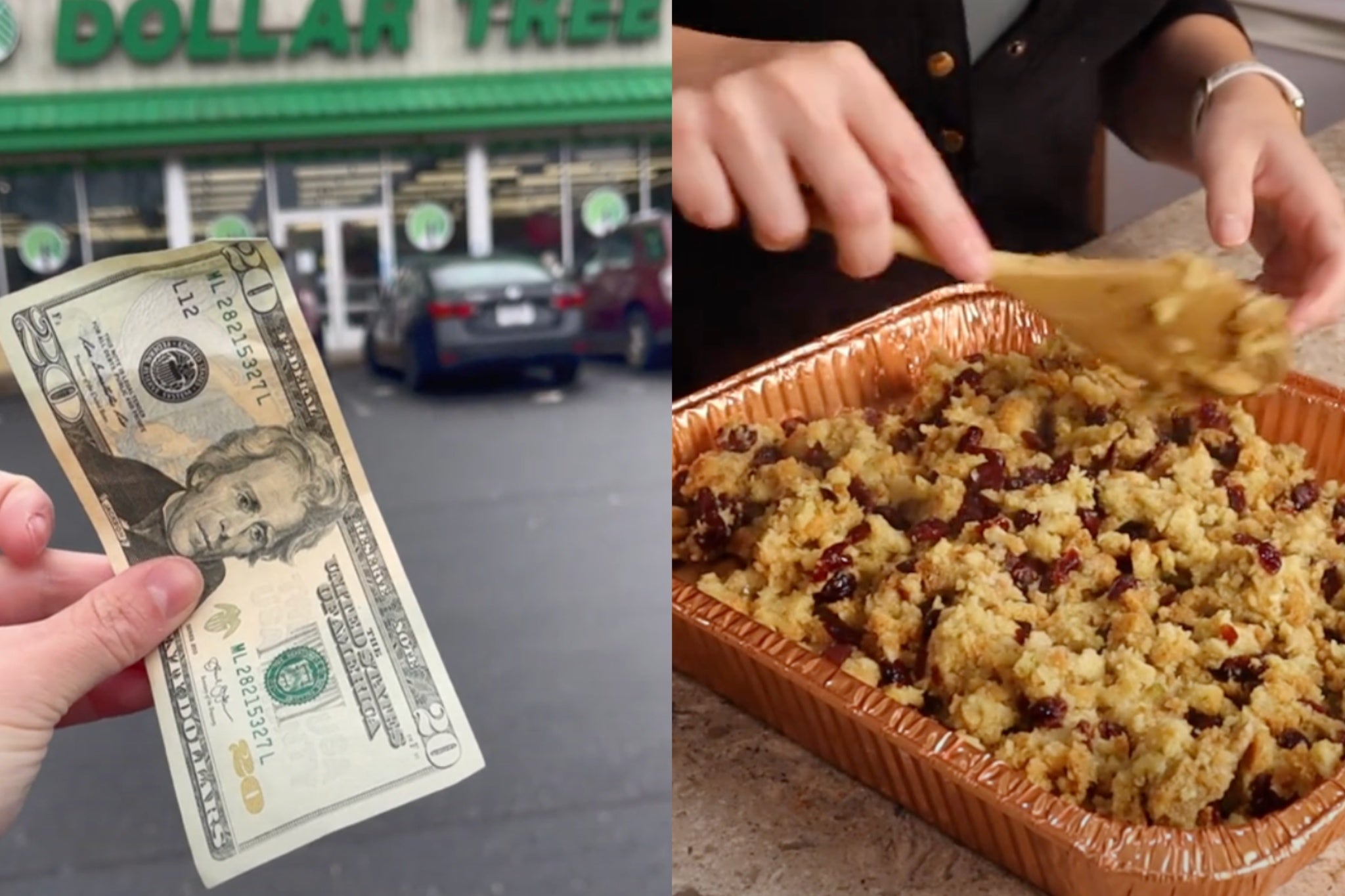 TikToker reveals her three-course Thanksgiving dinner that only cost her $20 at Dolla Tree