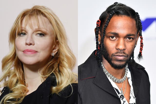 <p>Courtney Love and Kendrick Lamar</p>