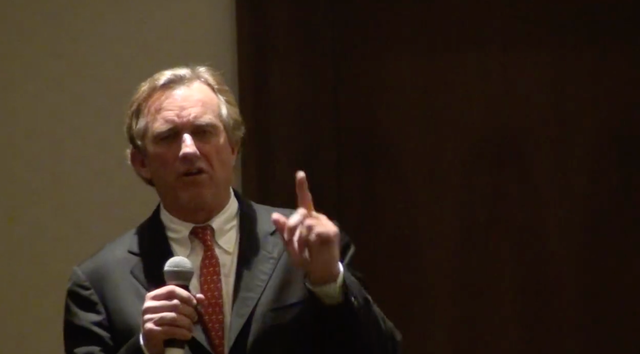 <p>Robert F Kennedy Jr made the remarks at a series of autism conferences for parents (pictured here in 2013) </p>