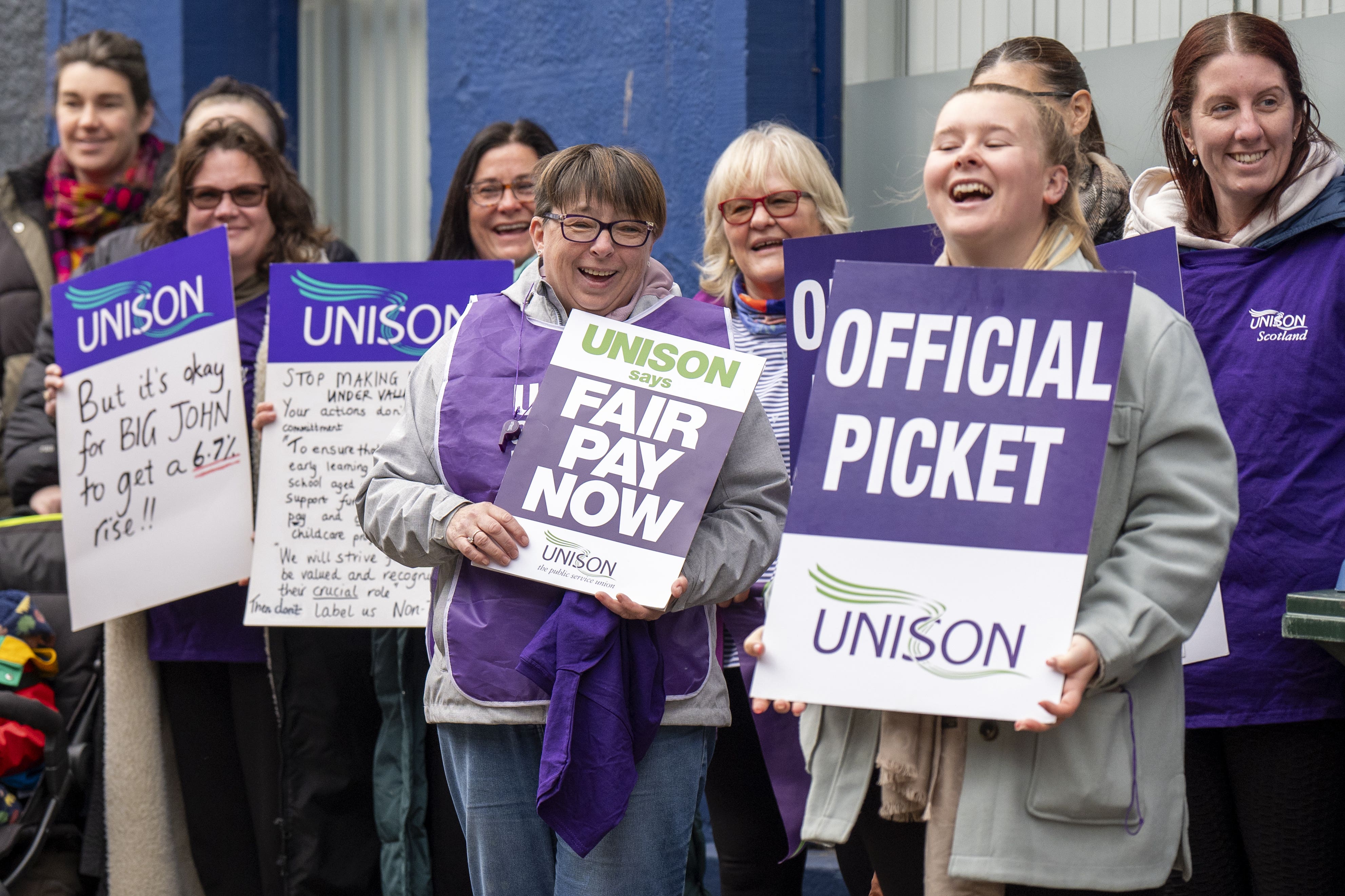 Strikes closed schools in the First Minister’s constituency (Jane Barlow/PA)