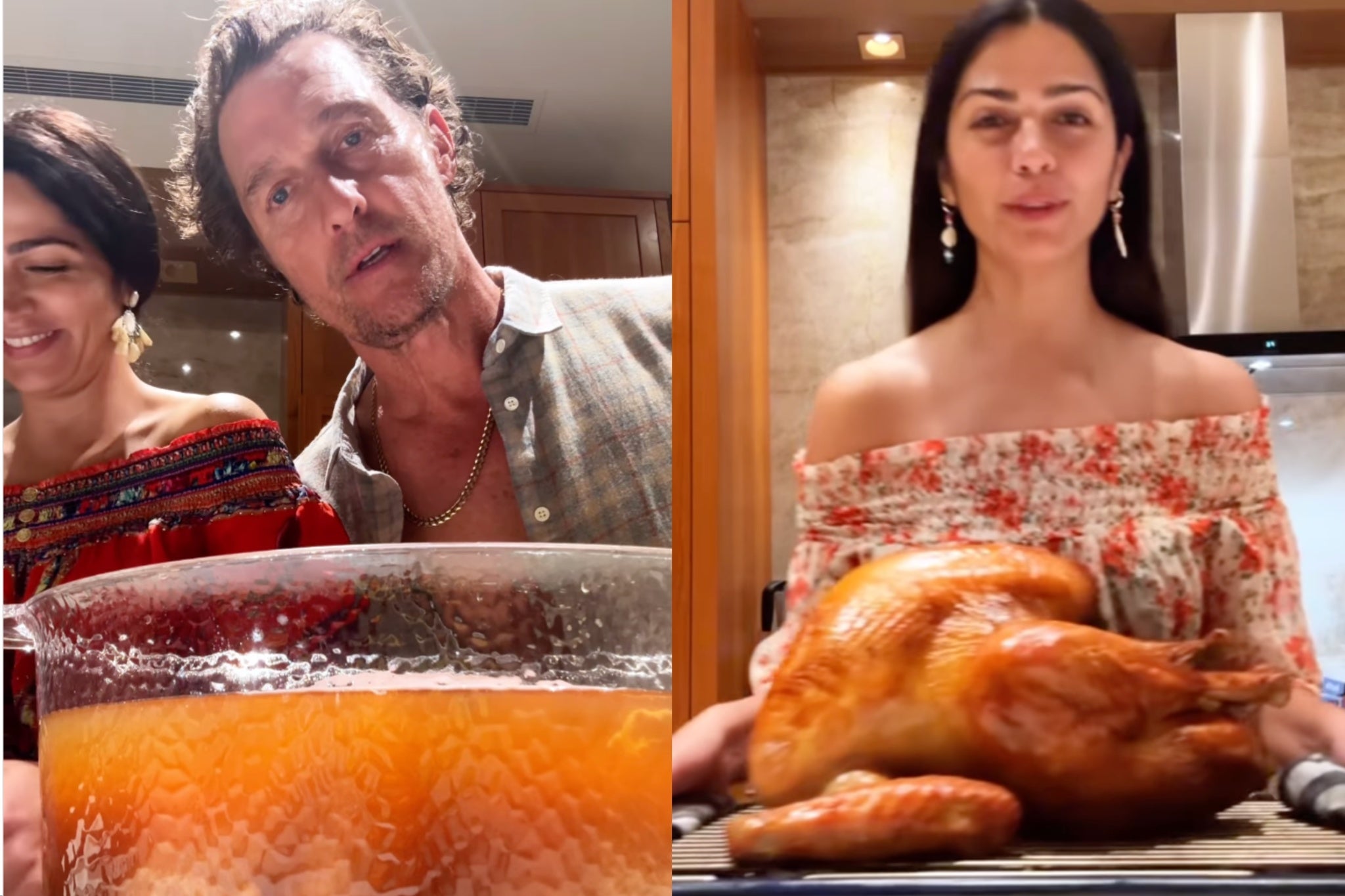 Matthew McConaughey‘s wife says she made a ‘picture-perfect’ turkey with tequila