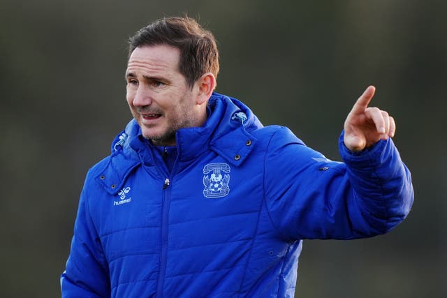 <p>New Coventry City manager Frank Lampard during a training session</p>