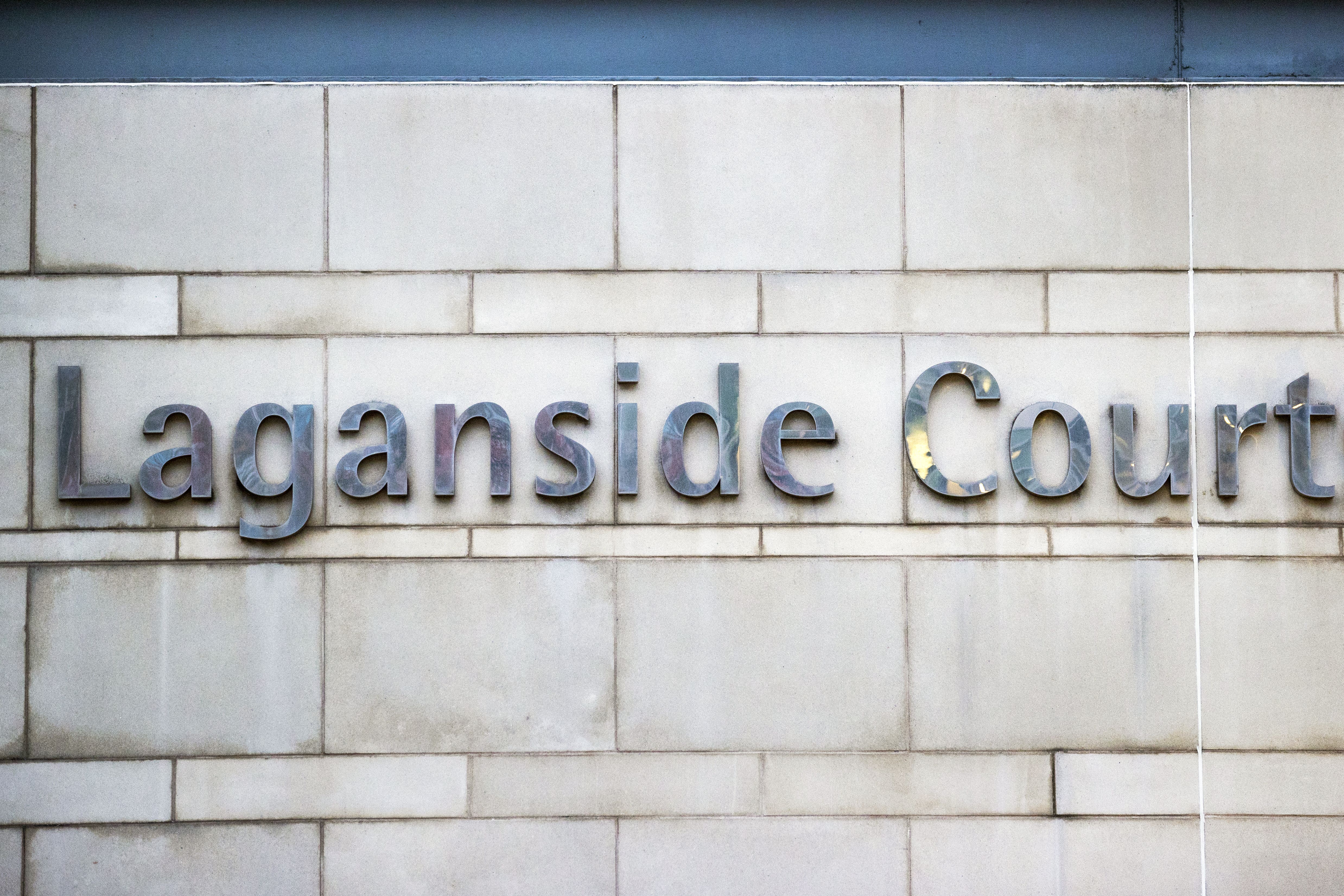 The sign for Laganside Court in Belfast, Northern Ireland (Liam McBurney/PA)