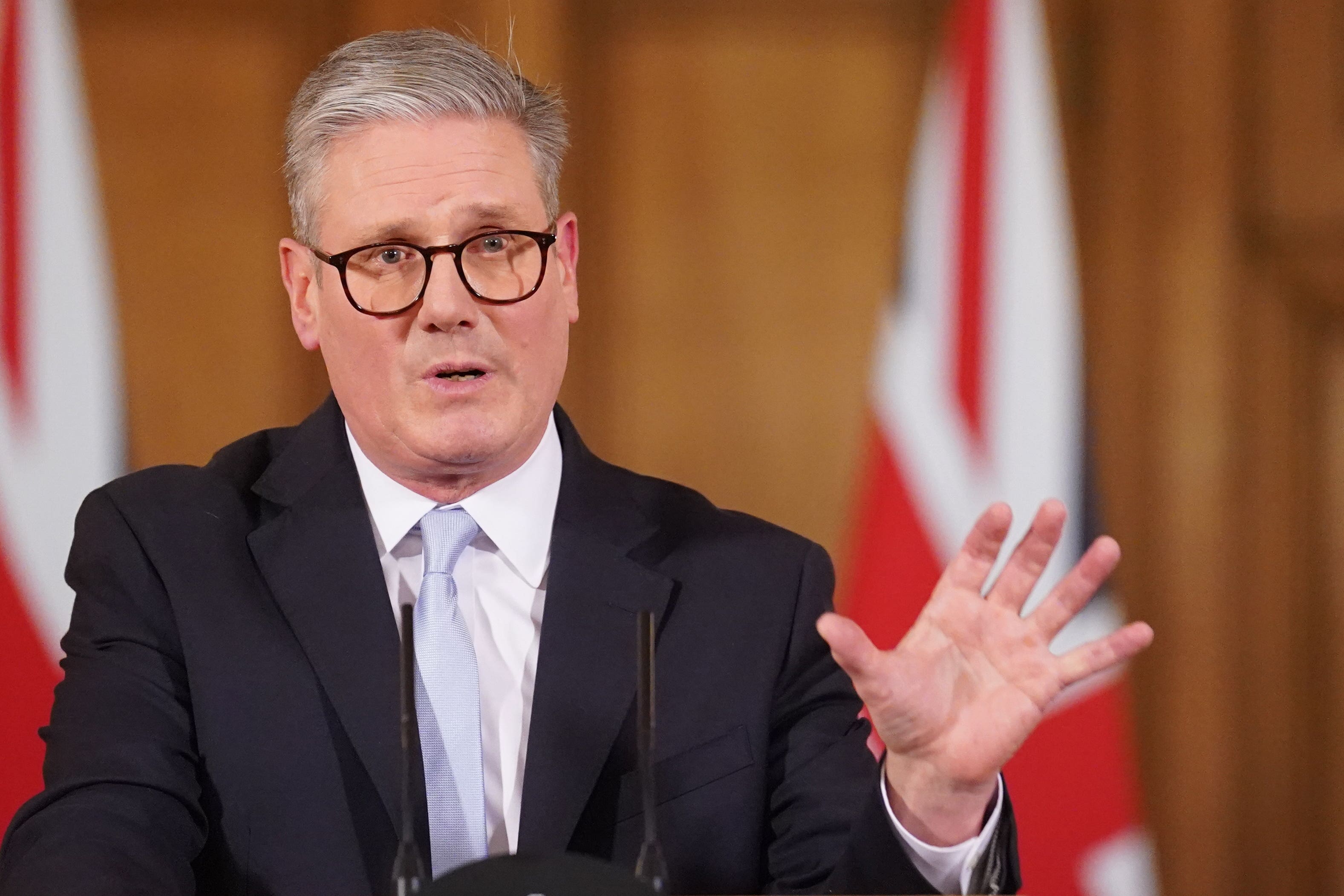 Prime Minister Sir Keir Starmer during a press conference on migration at 10 Downing Street, London (Stefan Rousseau/PA)