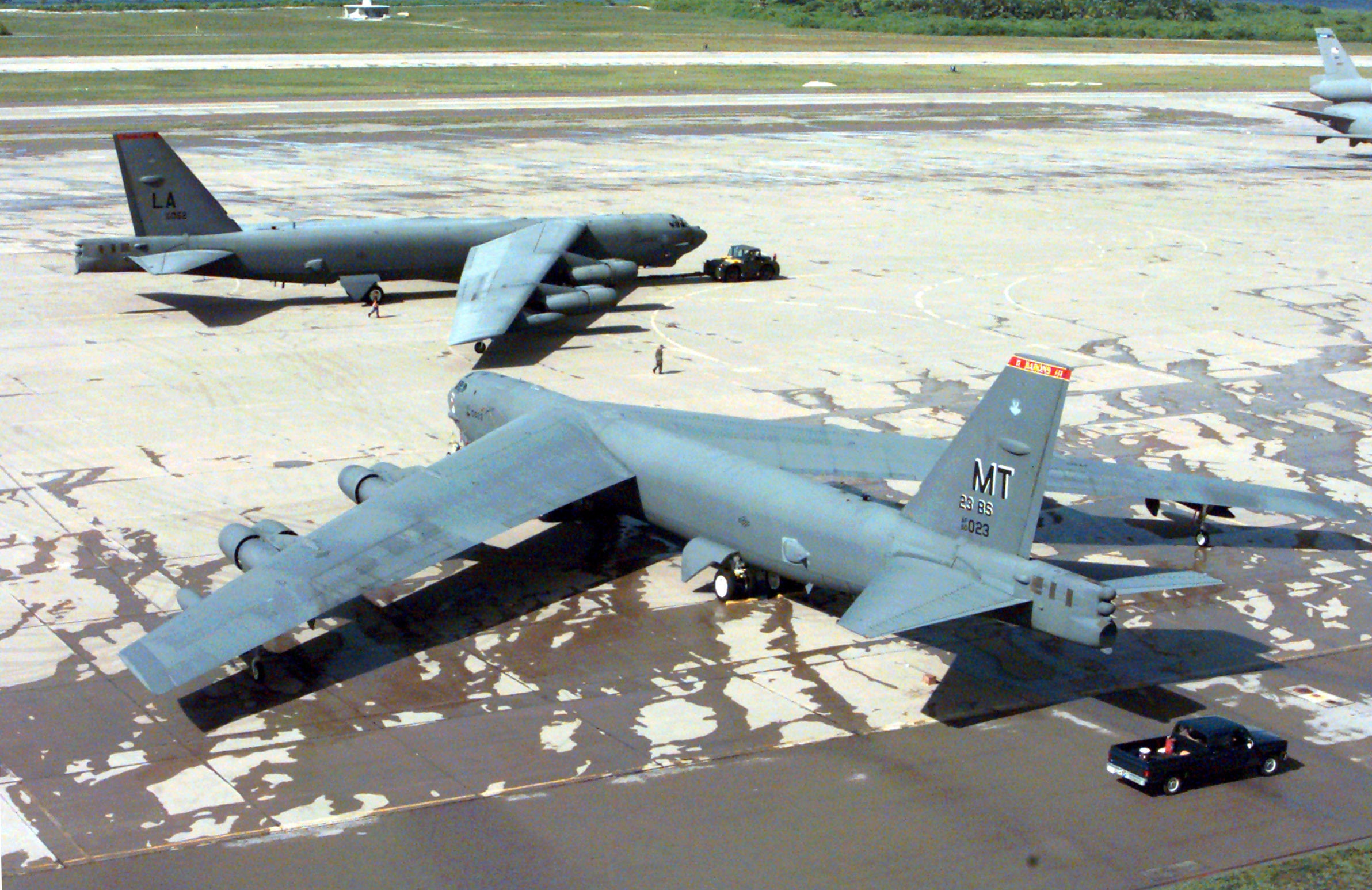 US air force B-52H Stratofortress bombers on Diego Garcia