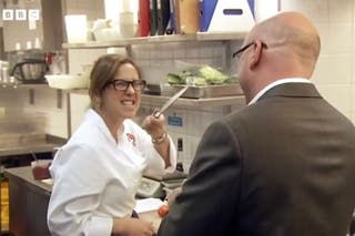 Ms Wark with Mr Wallace on a 2011 episode of Celebrity Masterchef