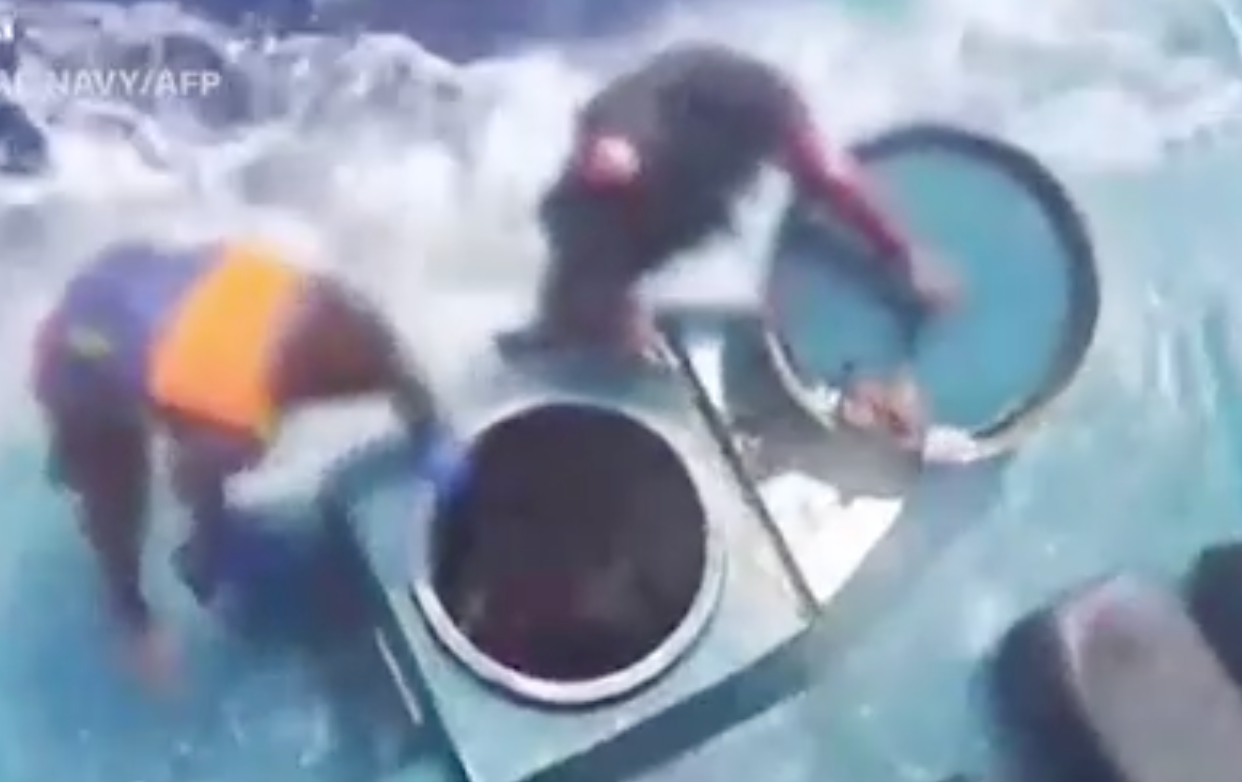 Video footage shows authorities capturing “narco subs” as part of an international anti-drug operation