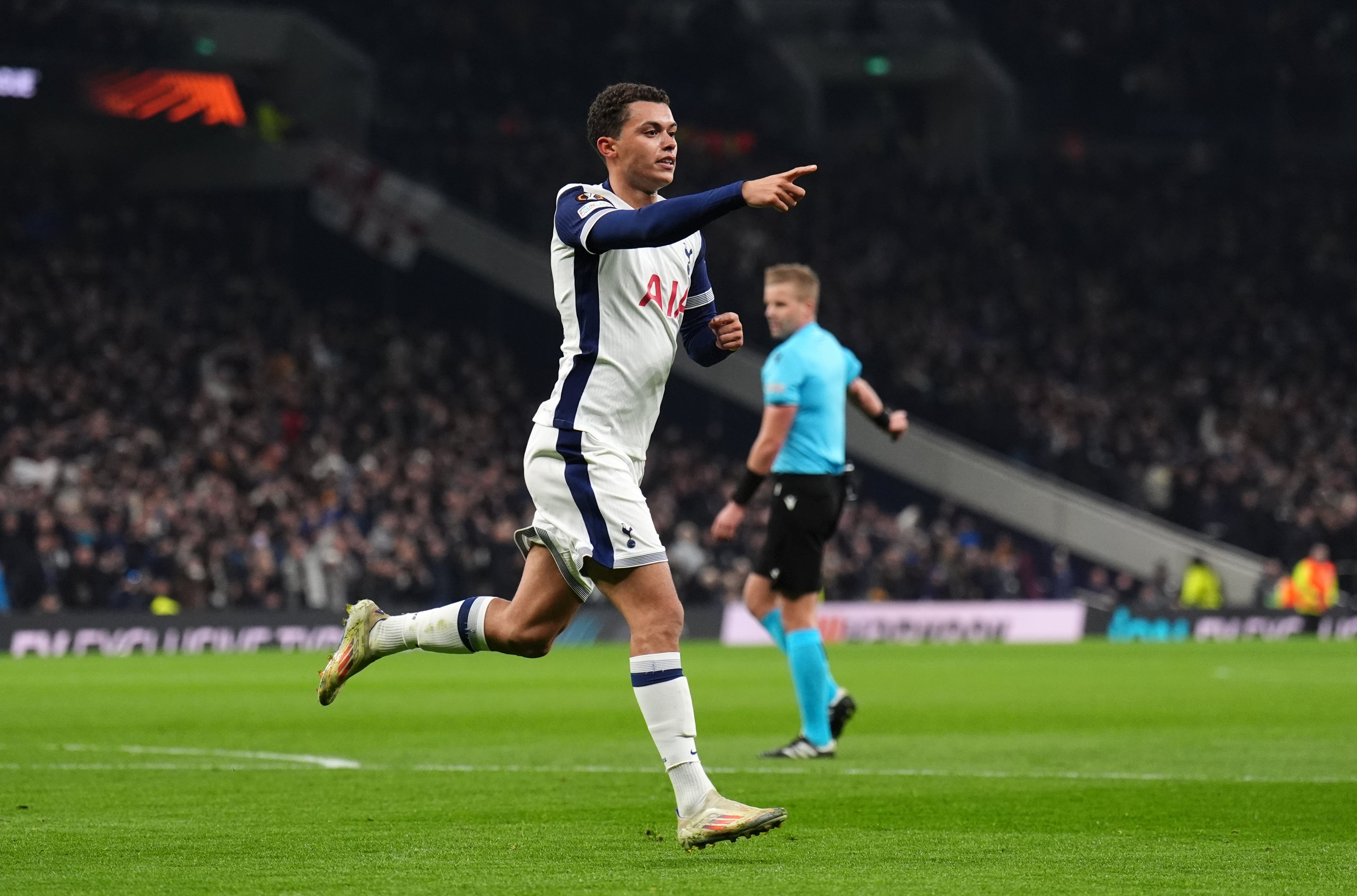 Brennan Johnson doubled Tottenham’s advantage (John Walton/PA)