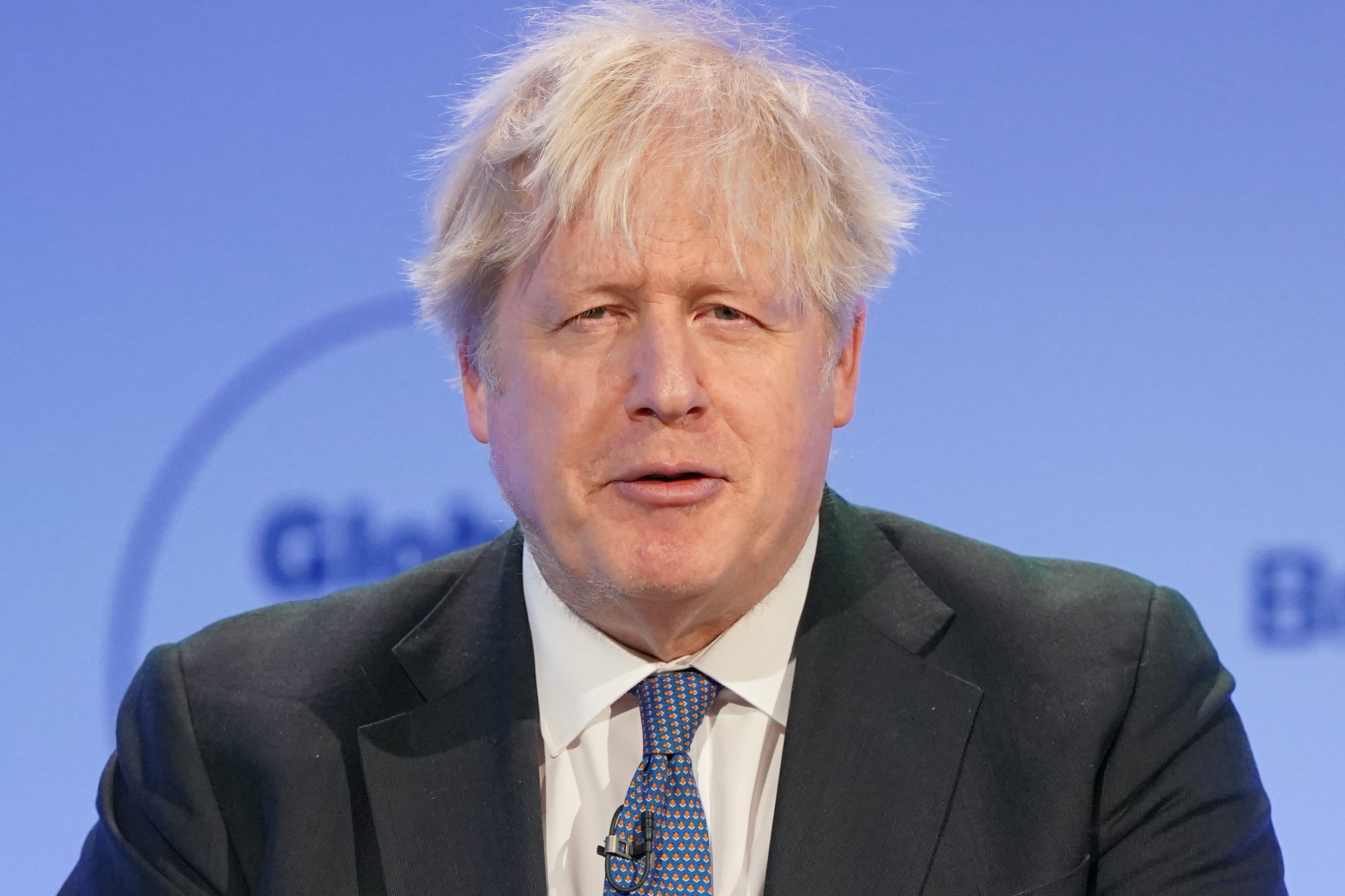 Former prime minister Boris Johnson speaks during the Global Soft Power Summit, at the Queen Elizabeth II Conference Centre.