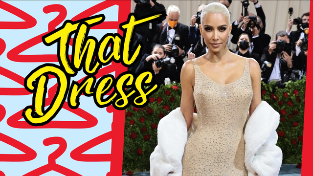 <p>Kim Kardashian wears Marilyn Monroe’s dress </p>