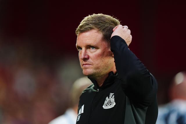 Eddie Howe has a problem to solve in Newcastle’s midfield (Mike Egerton/PA)