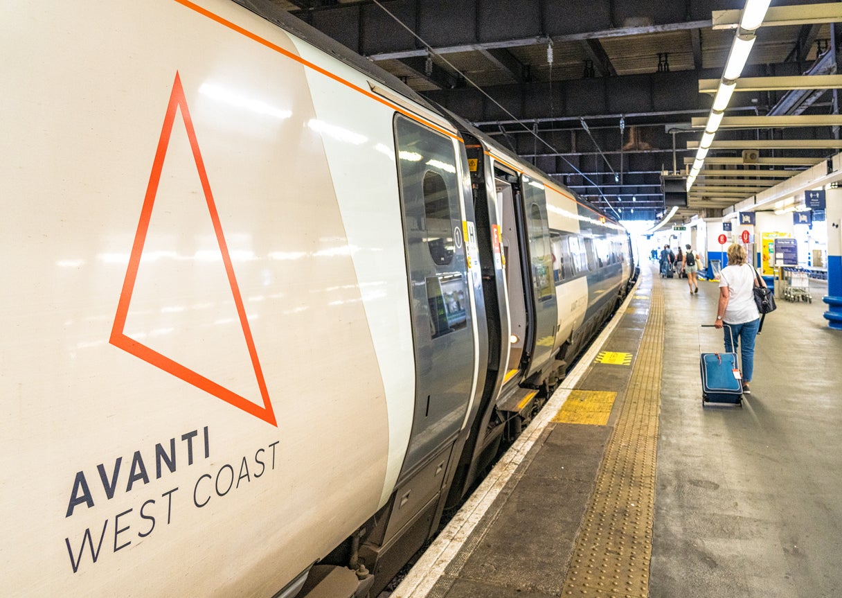 An Avanti West Coast train at Euston Station in London