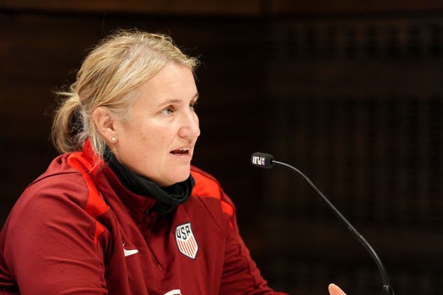 Emma Hayes’ United States face England at Wembley on Saturday with a crowd of more than 80,000 expected (Zac Goodwin/PA)