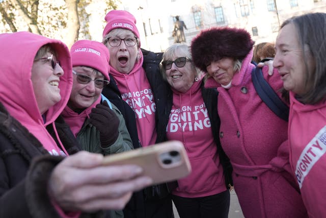 <p>Supporters of assisted dying wept and hugged as the bill passed its first vote</p>