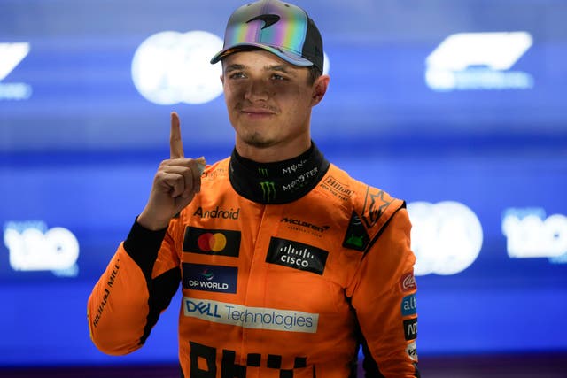 McLaren driver Lando Norris took pole position for the sprint race in Qatar (Darko Bandic/AP)