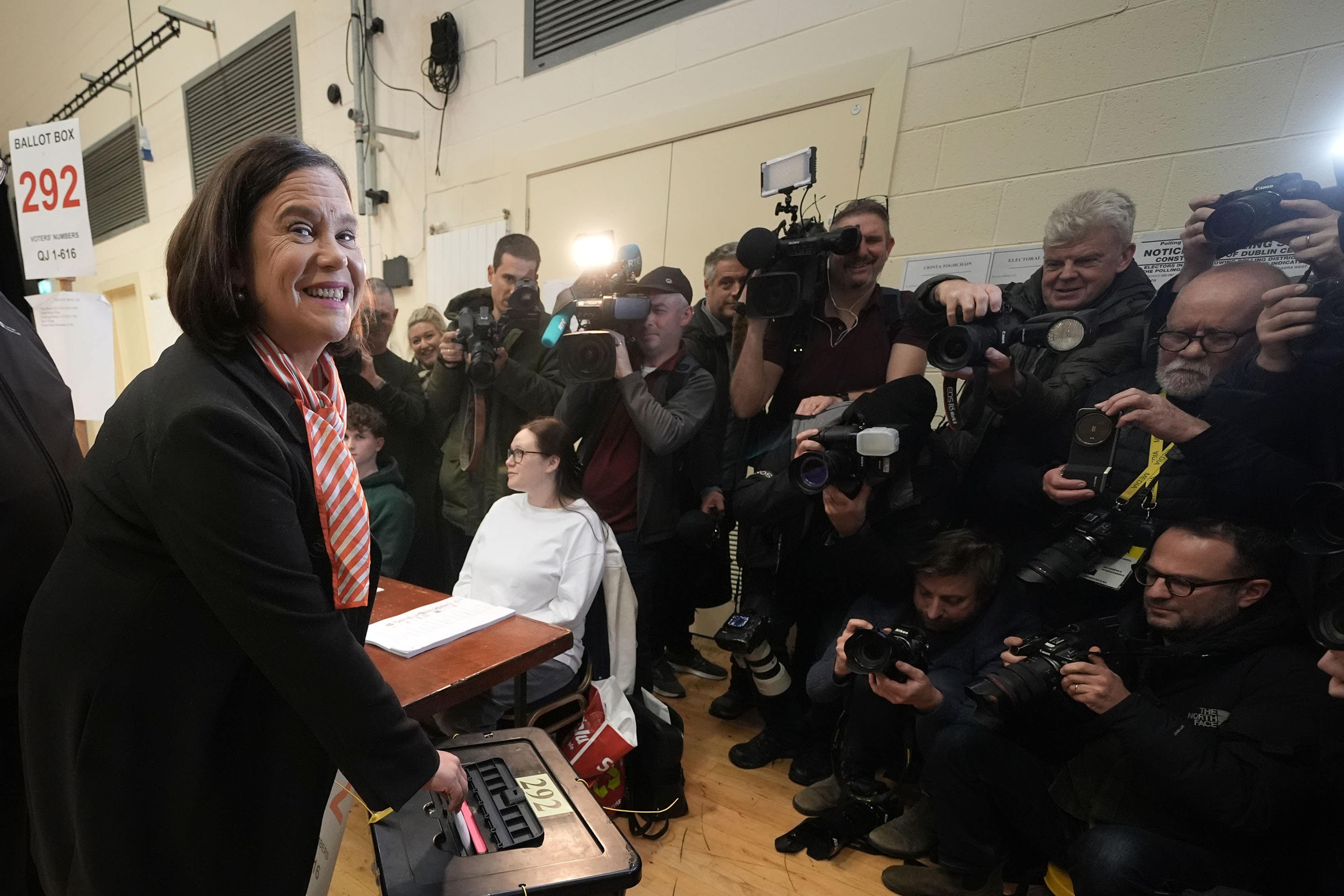 Sinn Fein leader Mary Lou McDonald cast her vote on Friday (Brian Lawless/PA)