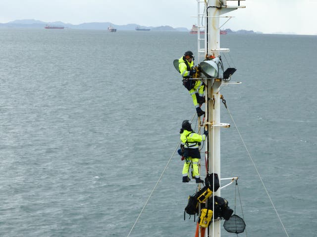 <p>Greenpeace International activists board a tanker in South Korea carrying petrochemicals destined for plastic production.</p>