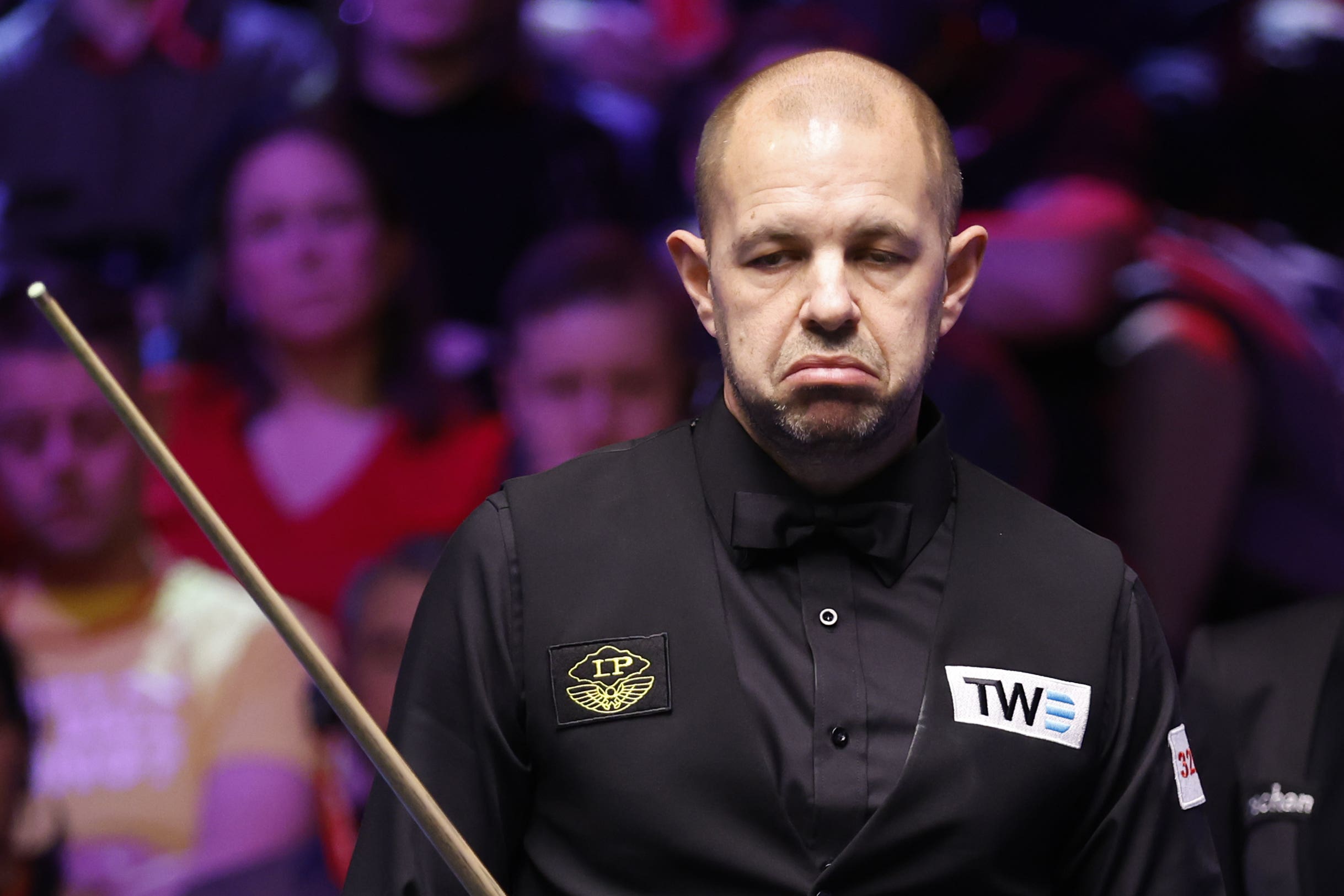 Barry Hawkins in action against Mark Allen (Nigel French/PA)