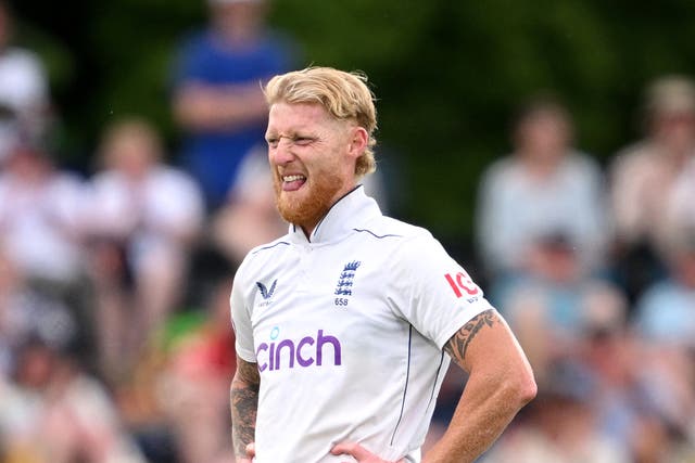 <p>Ben Stokes of England reacts on day one against New Zealand</p>