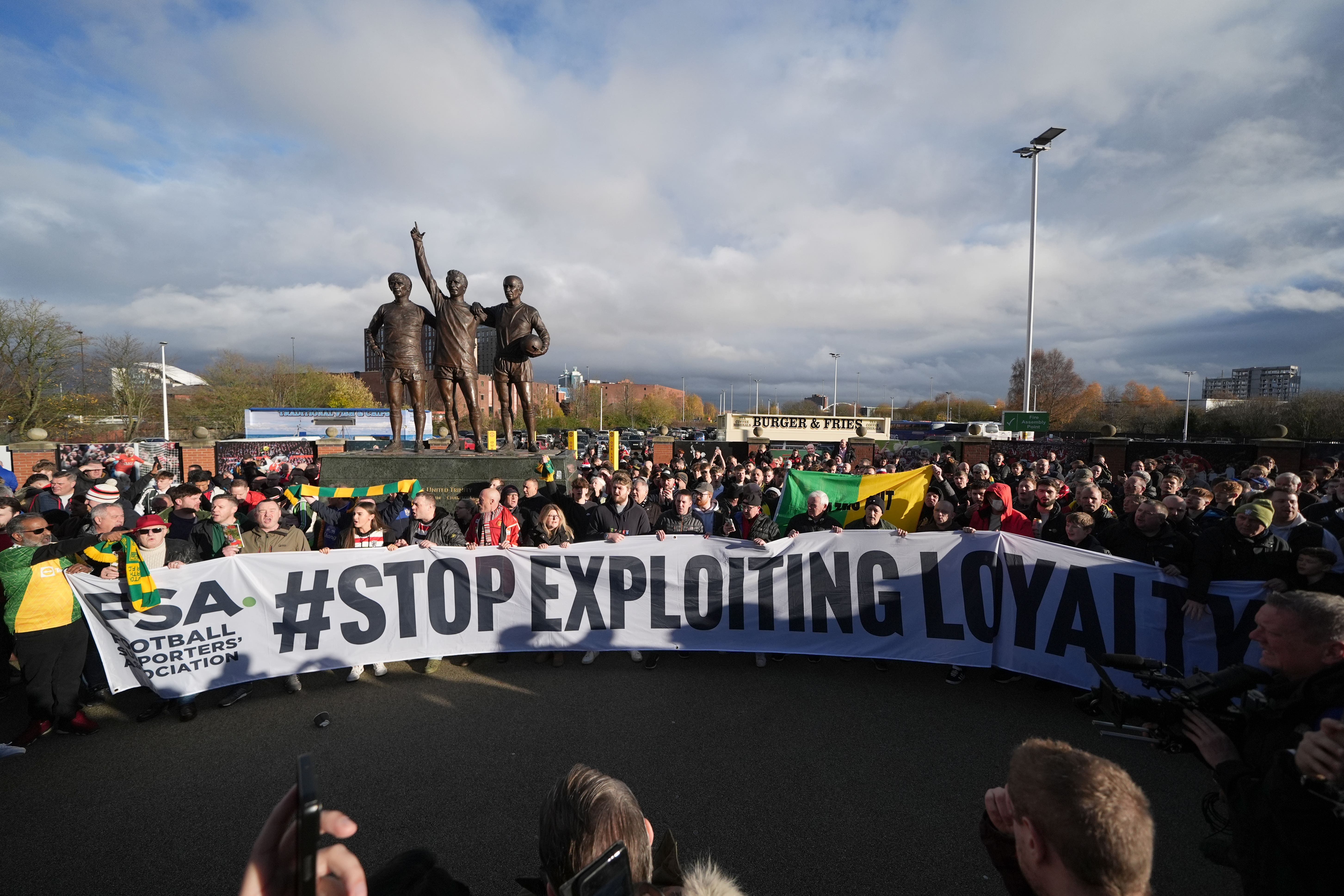 Furious Manchester United fans protested outside of Old Trafford