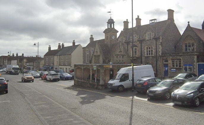 Chipping Sodbury High Street, where several people were injured when a car hit a crowd of pedestrians at the town’s Christmas Sunday fair