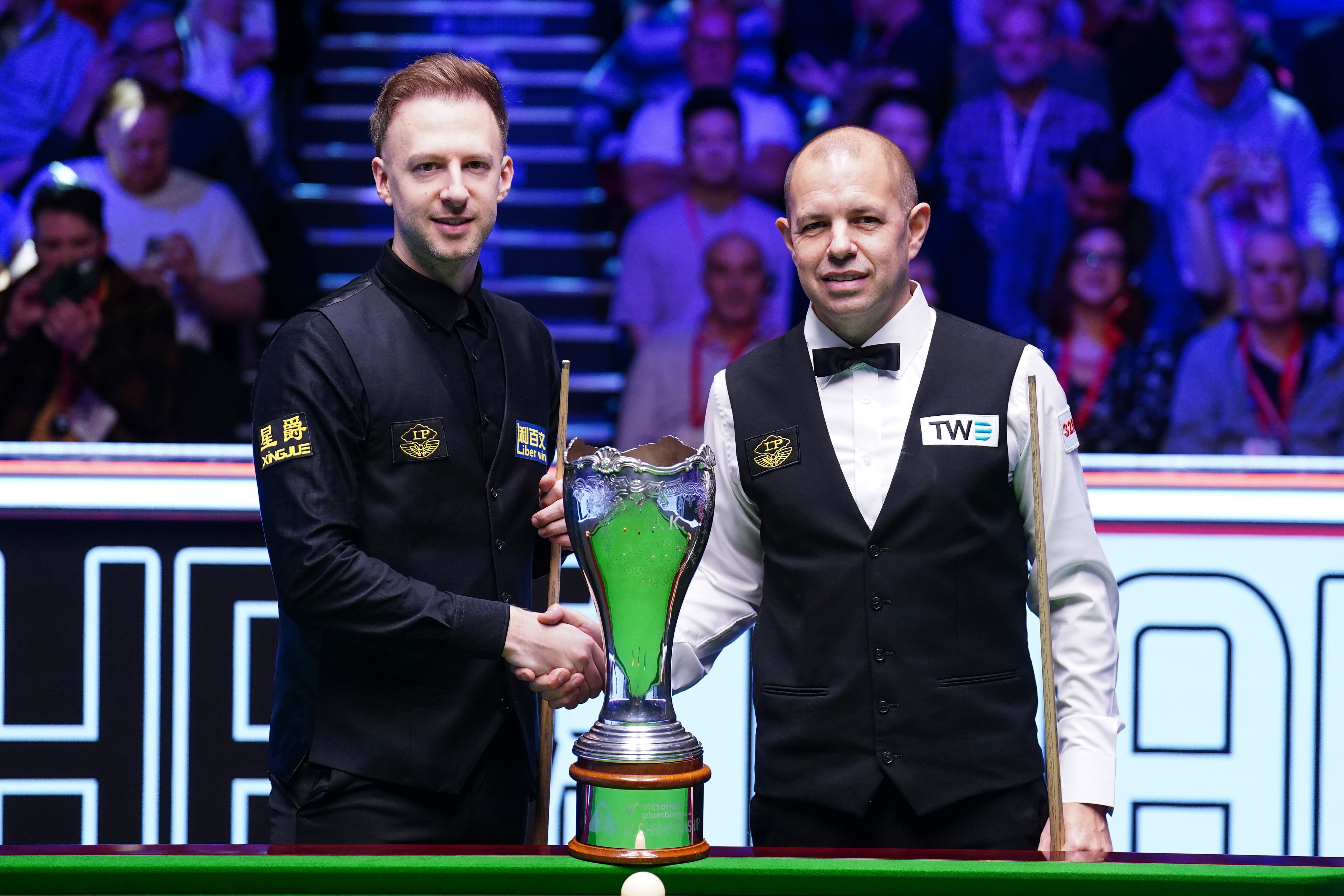 Judd Trump and Barry Hawkins were battling it out in York (Mike Egerton/PA)