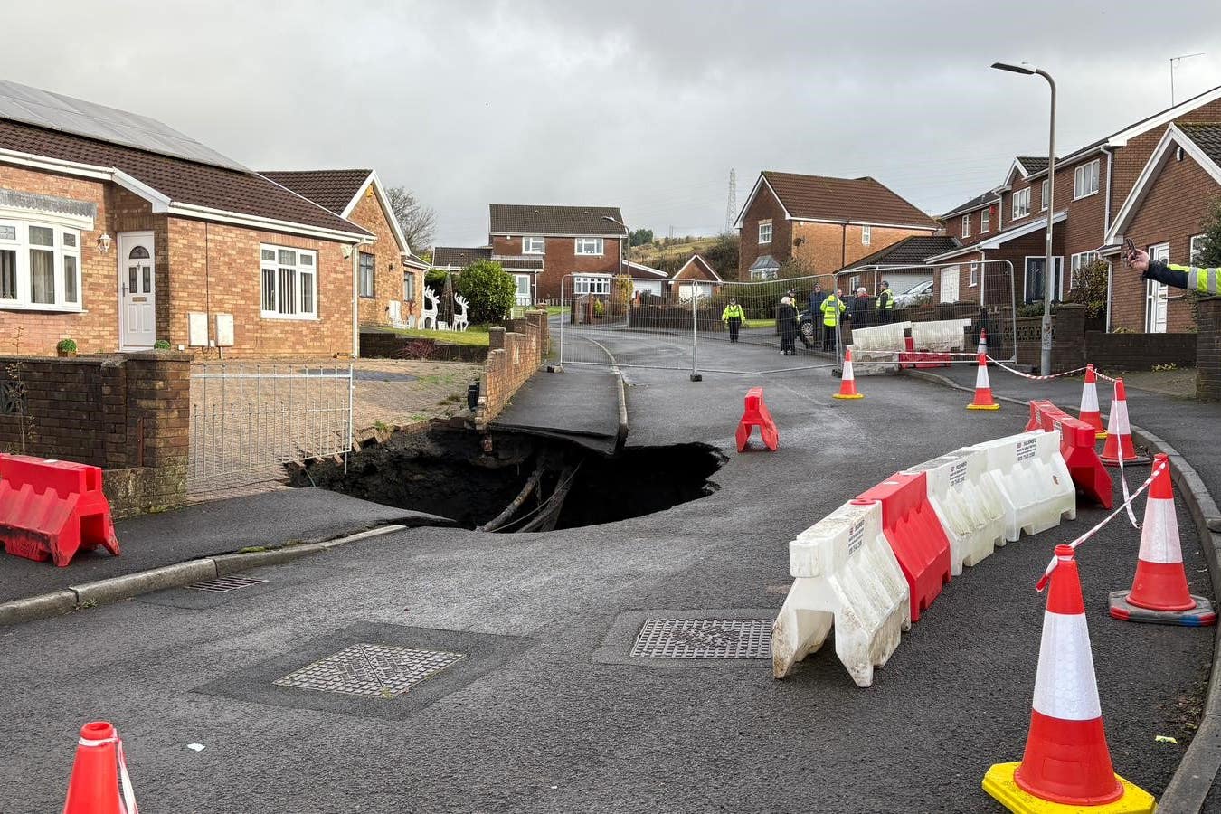 The hole on the housing estate (Merthyr Tydfil Council)