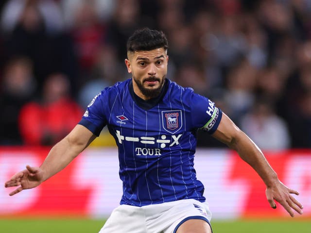 <p>Sam Morsy of Ipswich Town playing against Nottingham Forest</p>