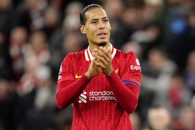 Virgil van Dijk was outstanding against City (Peter Byrne/PA)